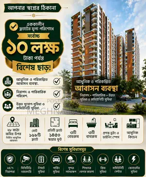 3bdrm Apartment in মেঘনা ডেভেলপার, Nawdapara for Sale
