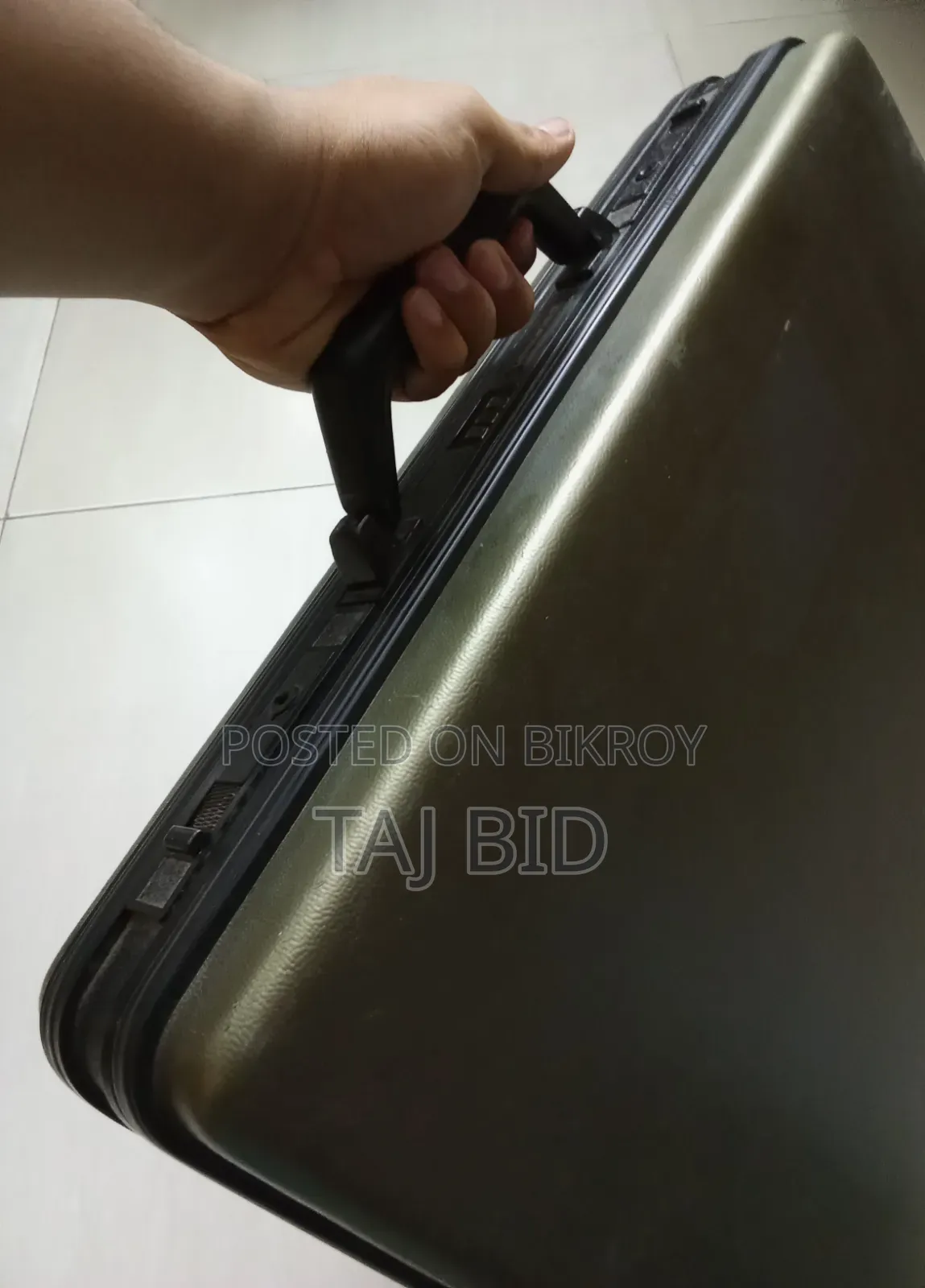 Shiny Olive Color Unique Briefcase
