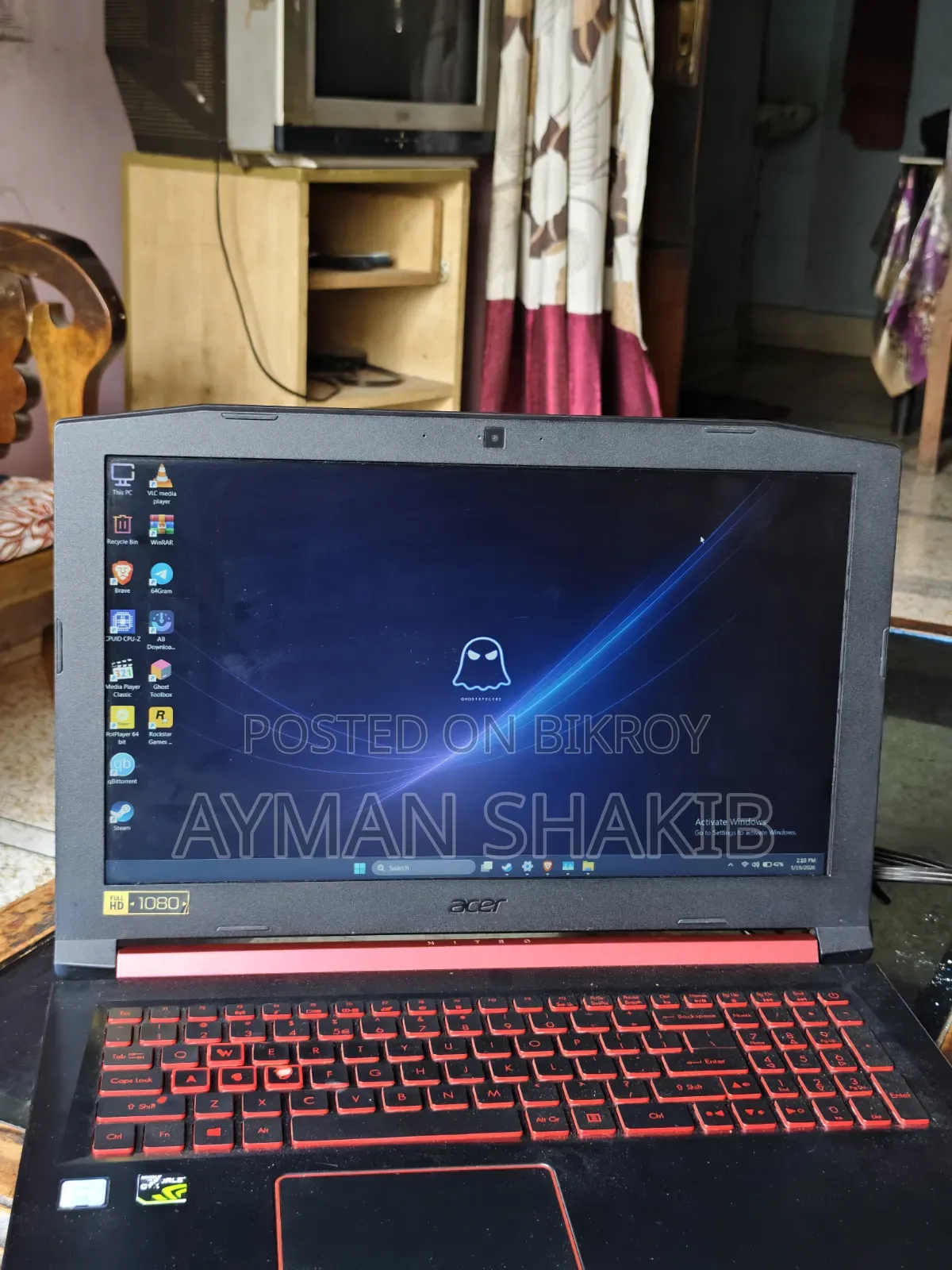 Laptop Acer Nitro 5 8GB Intel Core i7 SSD 256GB