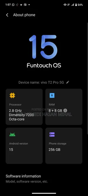 Vivo T2 (India) 128 GB Black