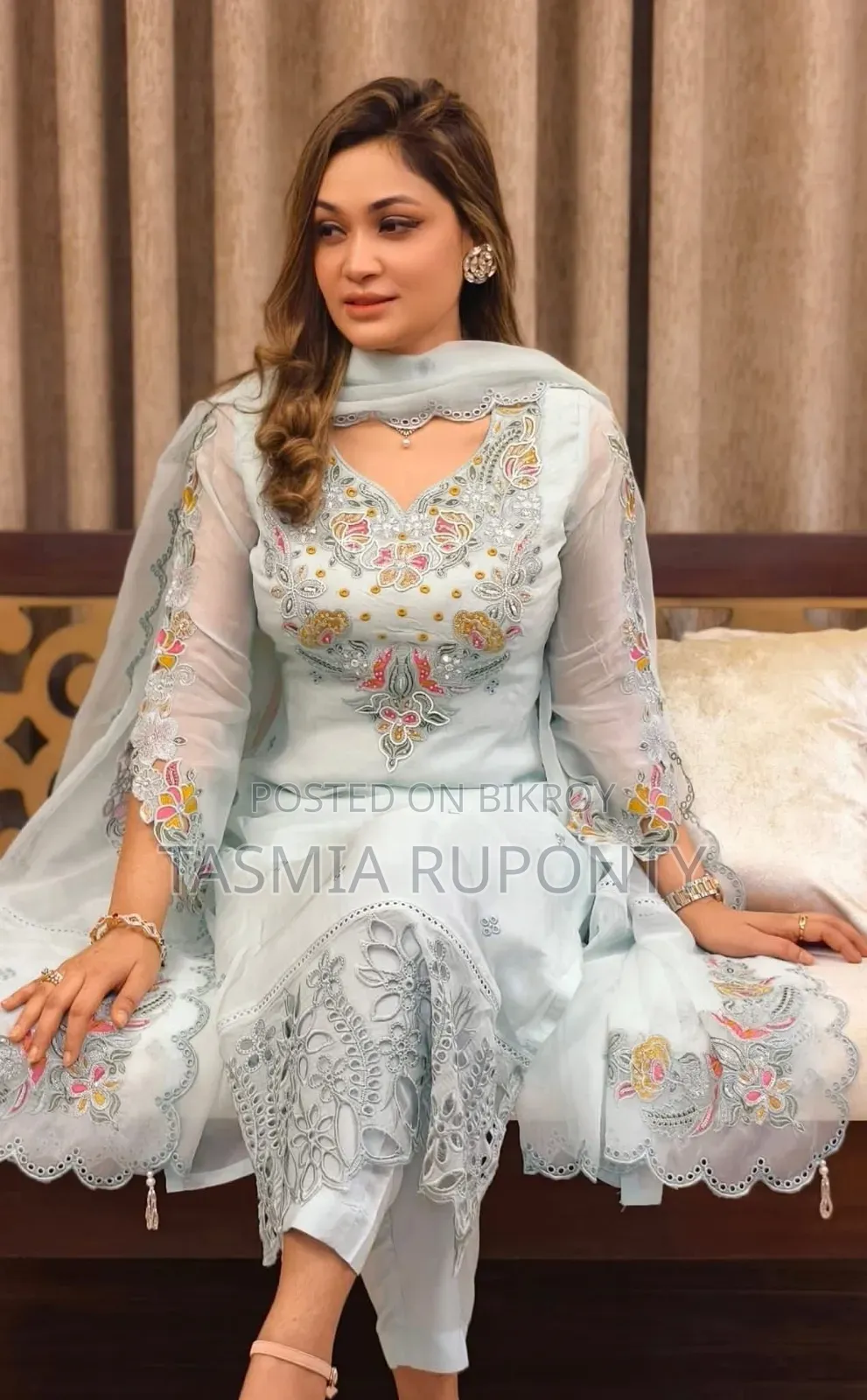 Premium Cotton Embroidery Three Piece