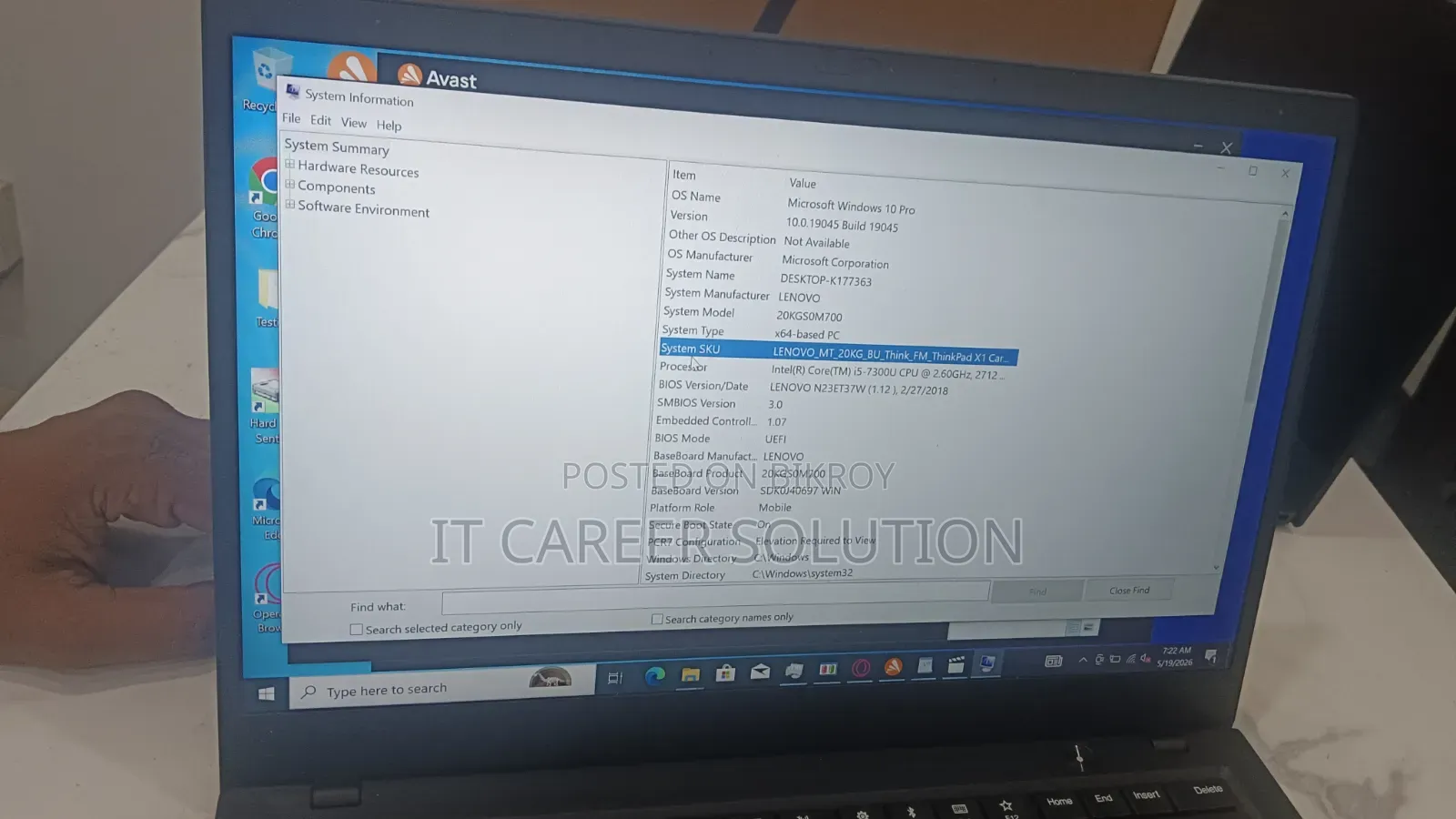 Laptop Lenovo ThinkPad X1 Carbon 8GB Intel Core I5 SSD 256GB
