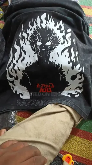 New Acid Wash Anime Printed Dropshoulder