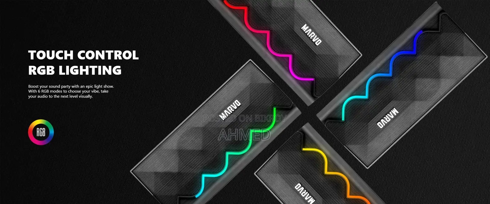 Marvo Sg-269 RGB 2:0 Bluetooth Black Gaming Speaker