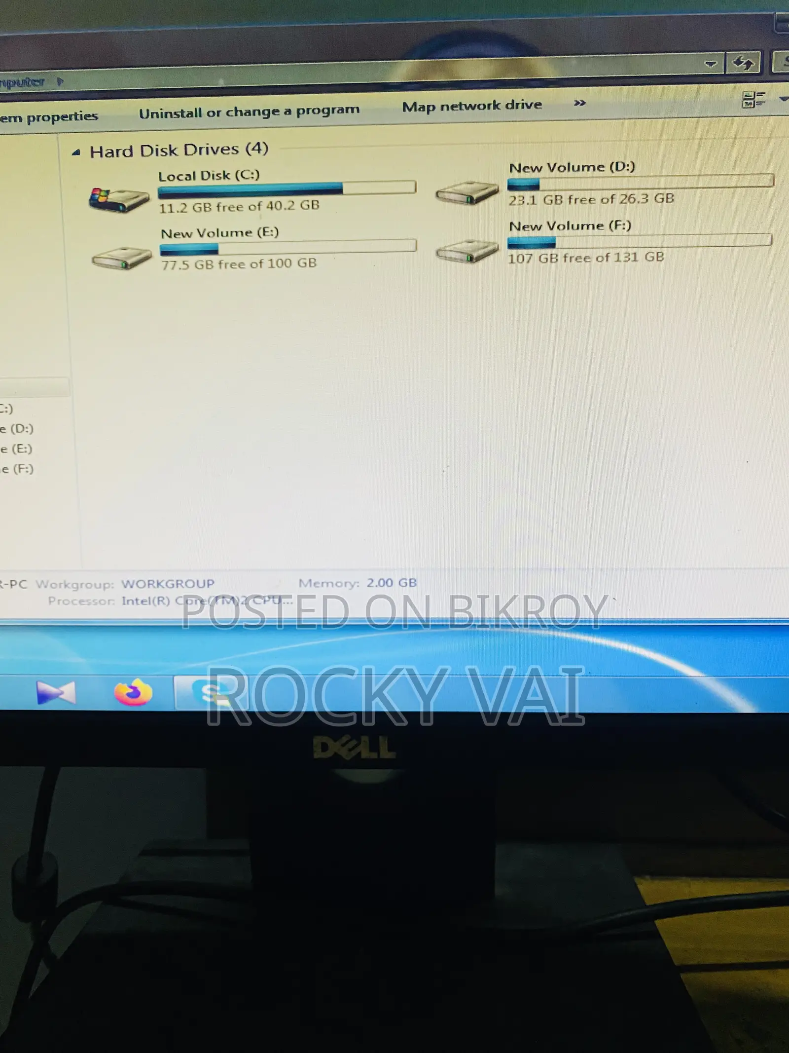 Desktop Computer Dell Alpha 4GB Intel Core 2 Duo HDD+SSD 256GB