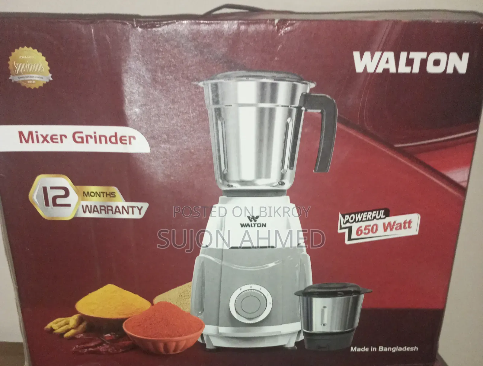 Walton Mixer Grinder 650W Brand New Sealed Pack