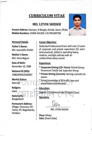 Professional Heavy License Driver Seeking Employment
