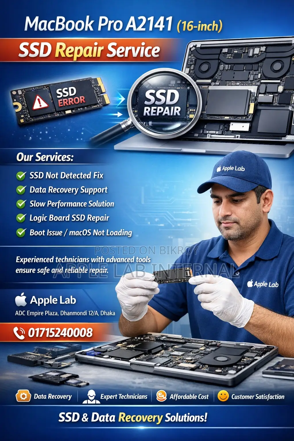 Macbook Pro A2141 (16-Inch) SSD Repair Service