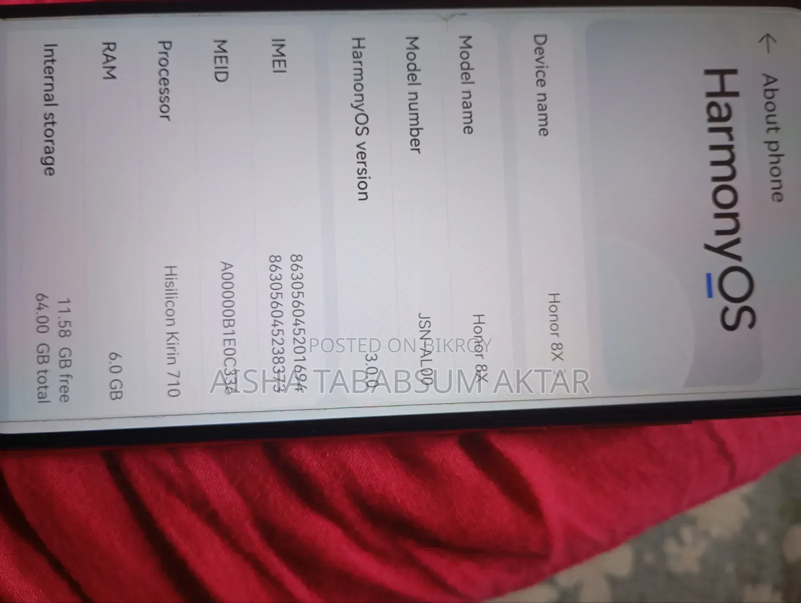 Huawei Honor 8x 128 GB Red