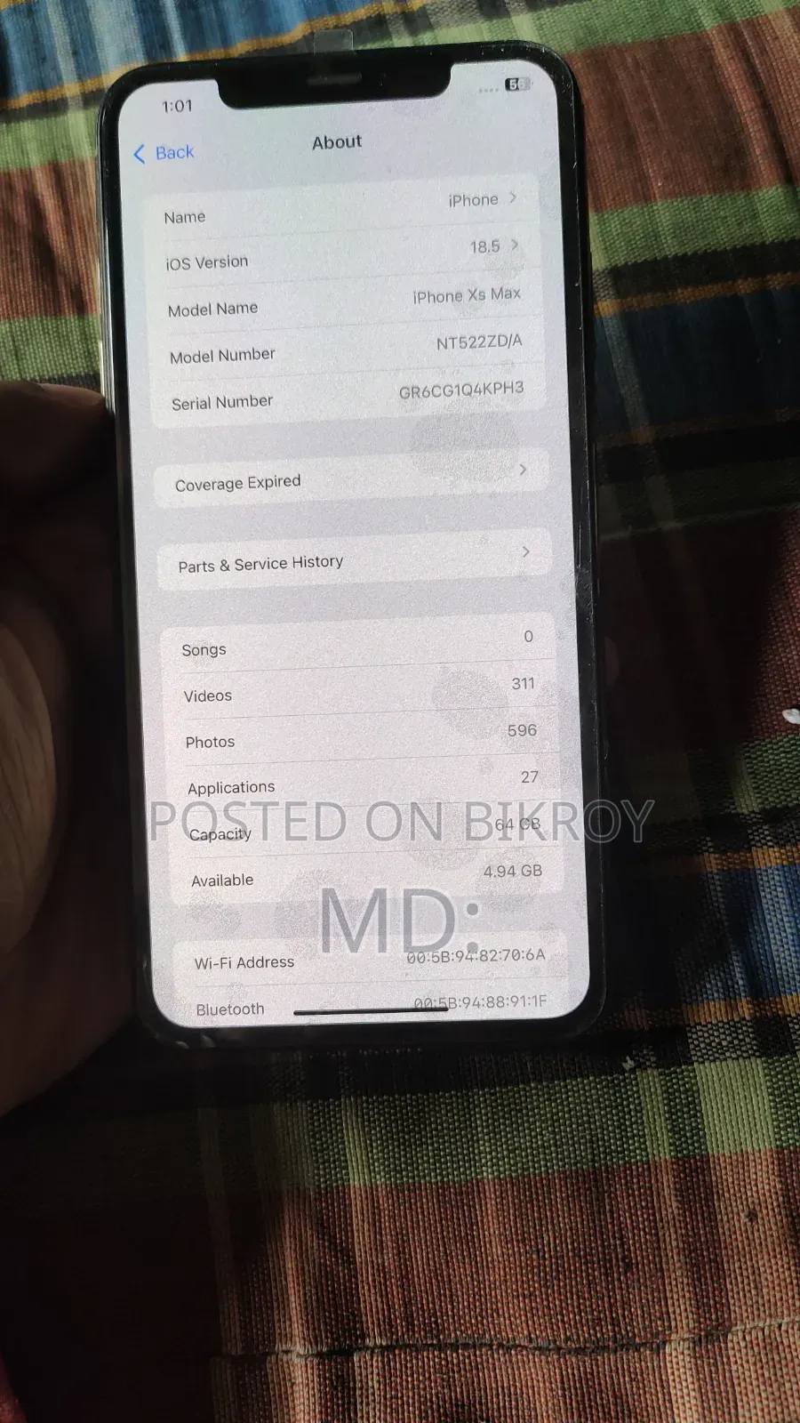অ্যাপল আইফোন এক্সএস ম্যাক্স ৬৪ জিবি রোজ গোল্ড
