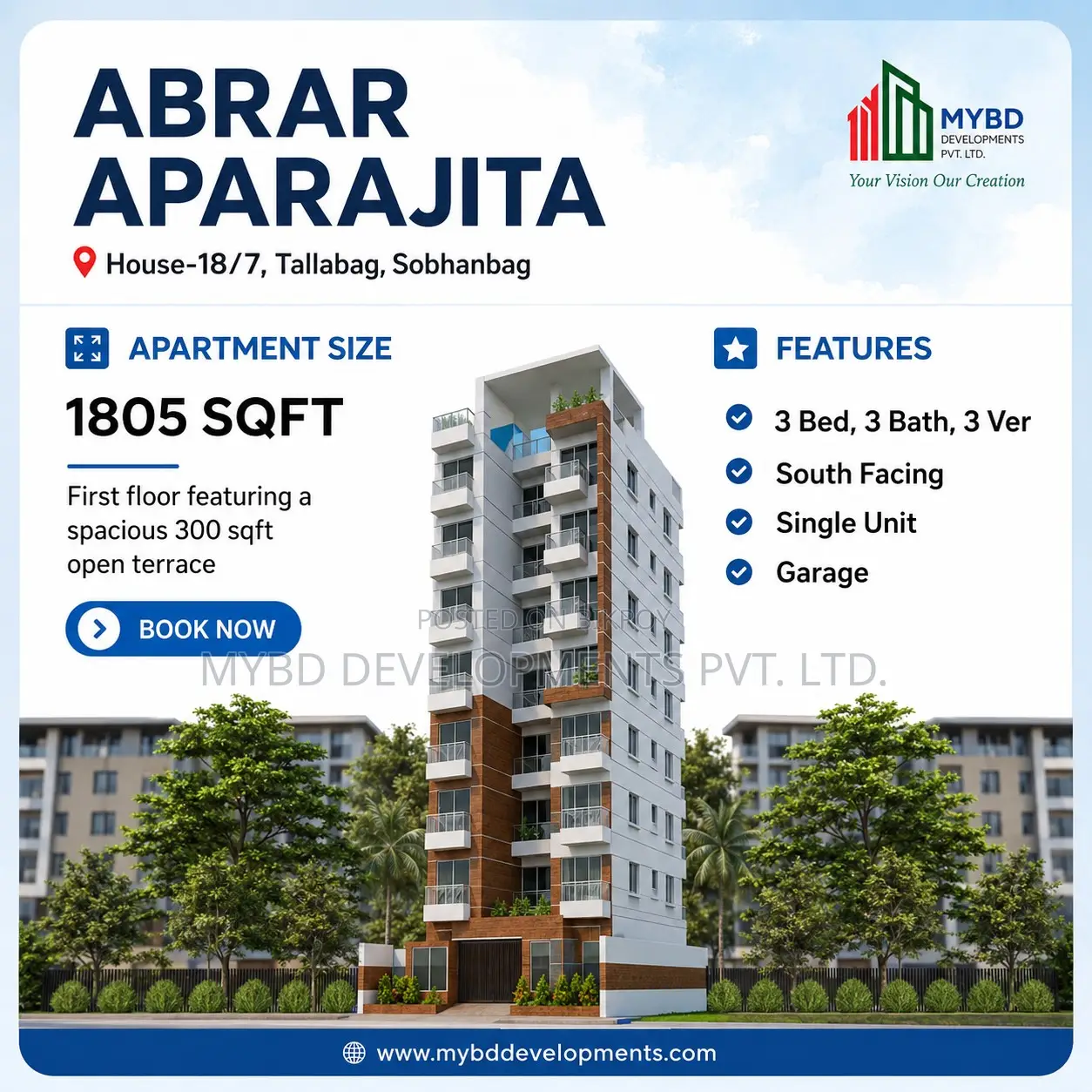 3-bedroom Apartment in Abrar Aparajita, Dhanmondi for Sale