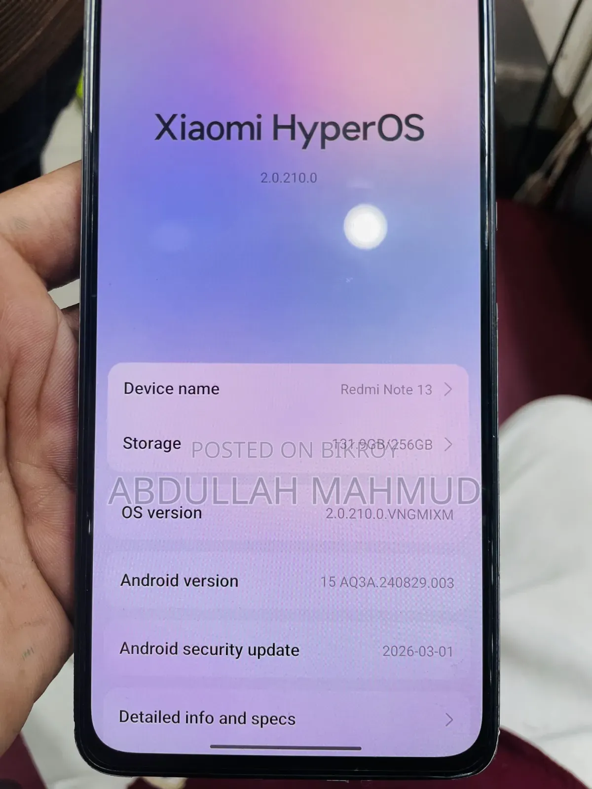 Xiaomi Redmi Note 13 256 GB কালো