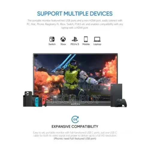 Arzopa G1 Game Max 16.1" 144hz FHD Ips Portable Gaming Monitor