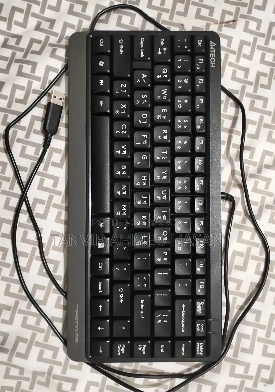 A4tech Fk11 Usb Mini Keyboard With Bangla Black