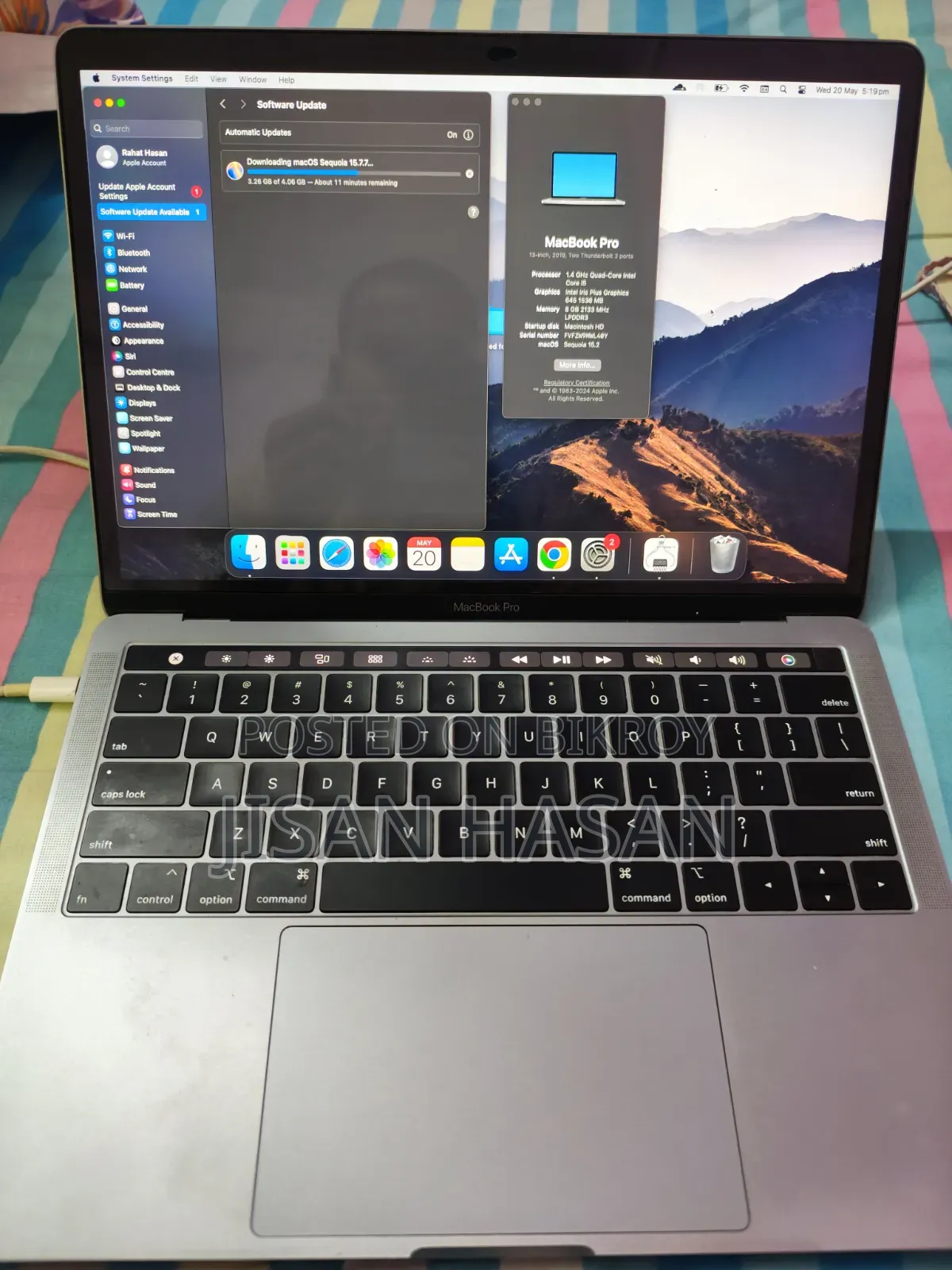 Laptop Apple MacBook Pro 2019 8GB Intel Core I5 SSD 128GB