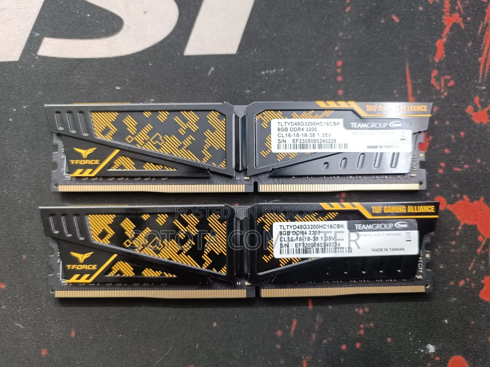 Team T-force Vulcan Tuf Gaming 8gb 3200mhz Ddr4 Cl16 Desktop Ram