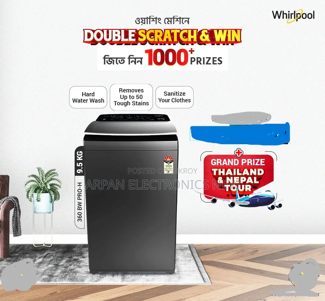 Whirlpool 9.5 Kg Top Loading Washing Machine With Built-in Heater