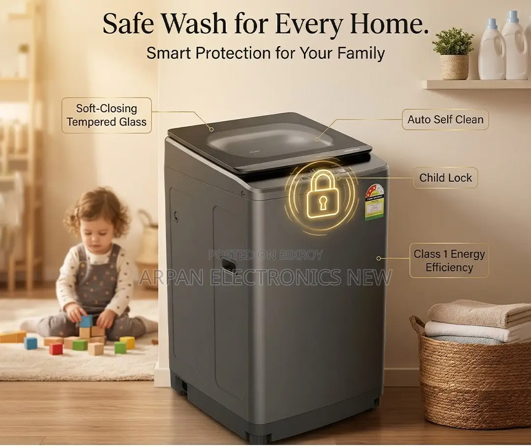 Haier 8kg Fully Automatic Top Load Washing Machine Energy Rating 5 Star