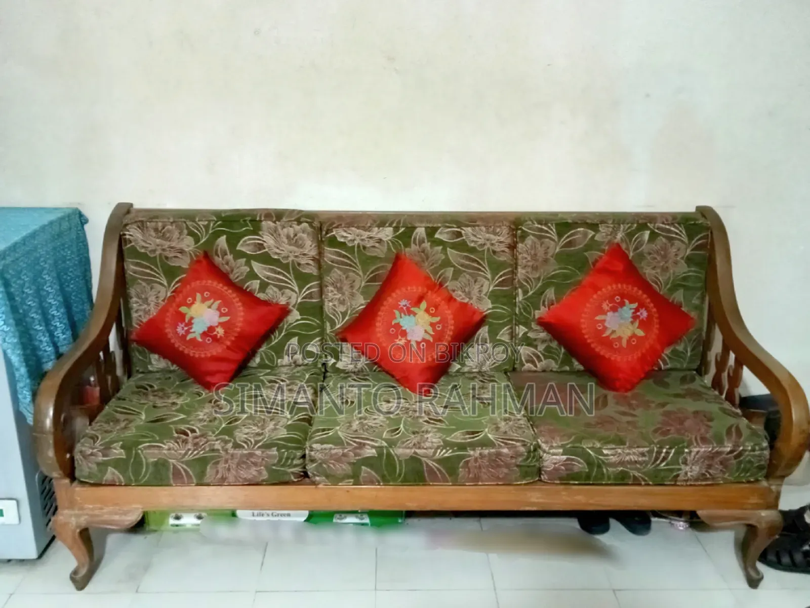 Original Teak Wood Sofa Set, 5-Seater