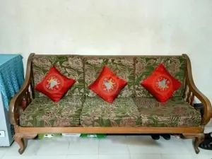 Original Teak Wood Sofa Set, 5-Seater