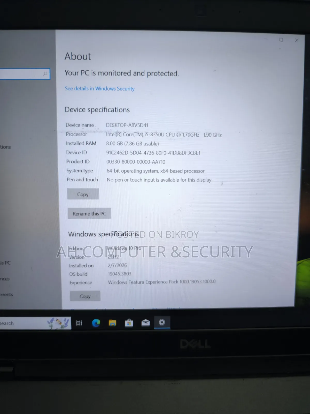 ল্যাপটপ Dell Latitude 5590 8GB Intel Core I5 SSD 256GB