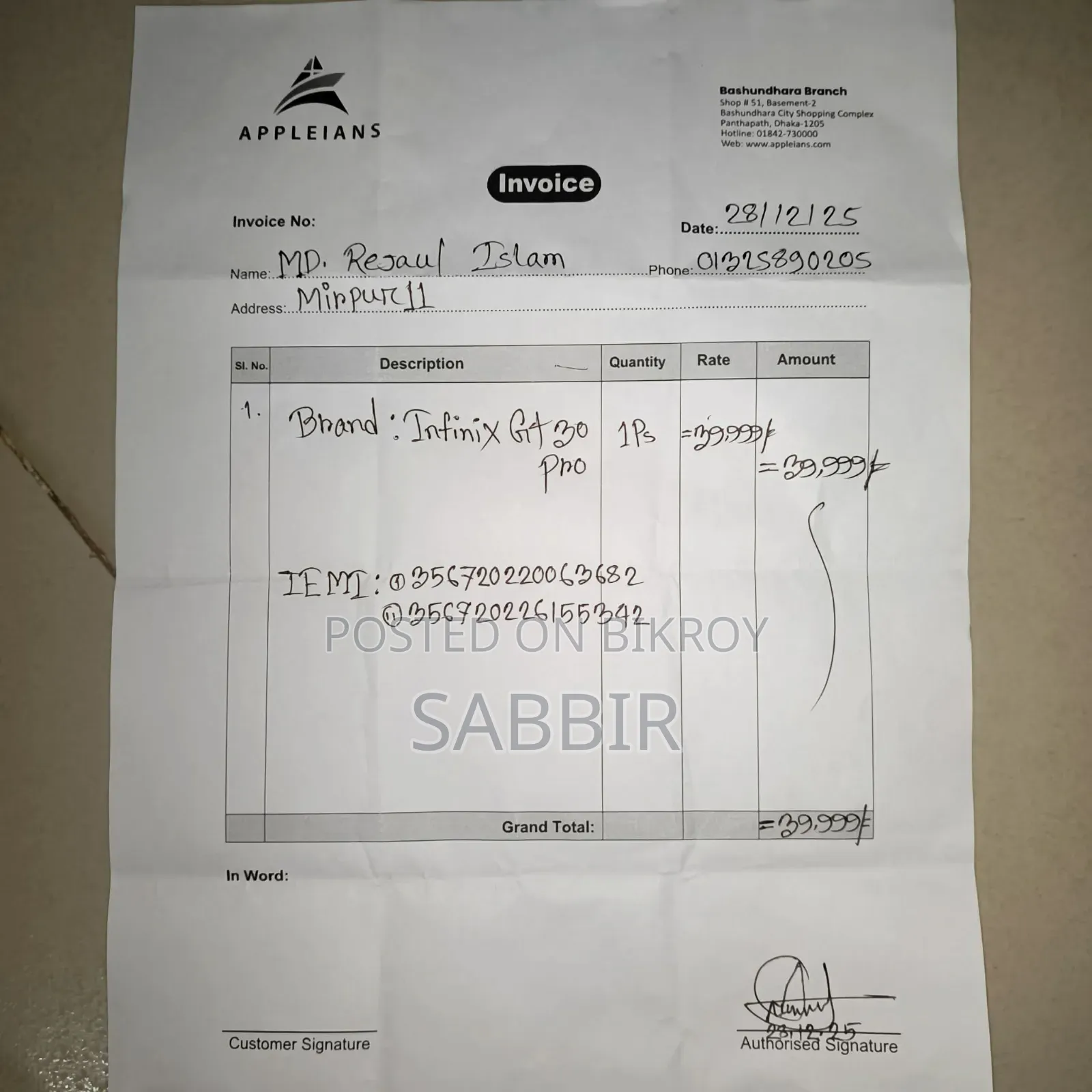 Infinix GT 30 Pro 5G 256 GB Black