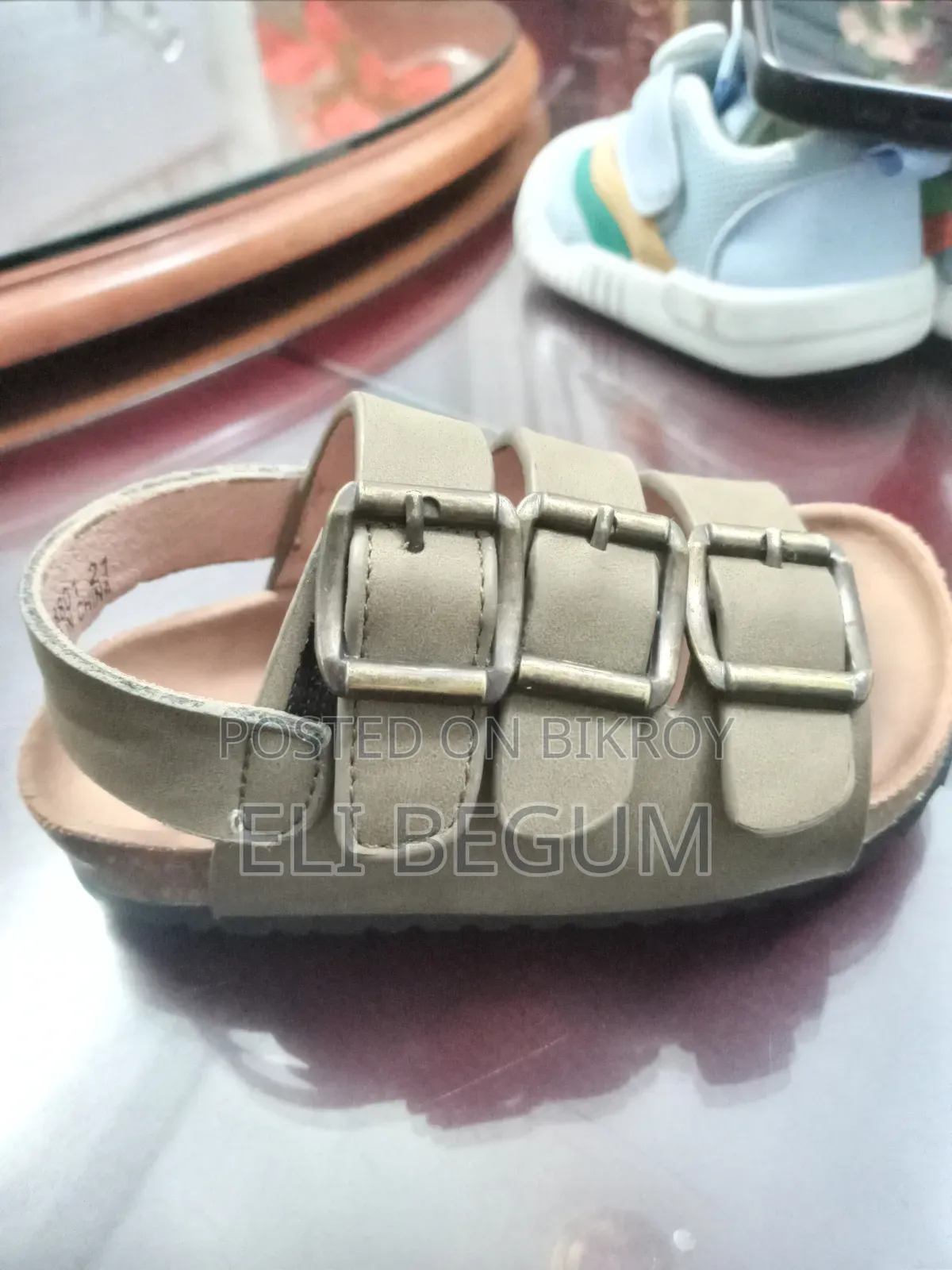 Baby Sandal Olive Green Strap With Metal Buckles EU Size 21