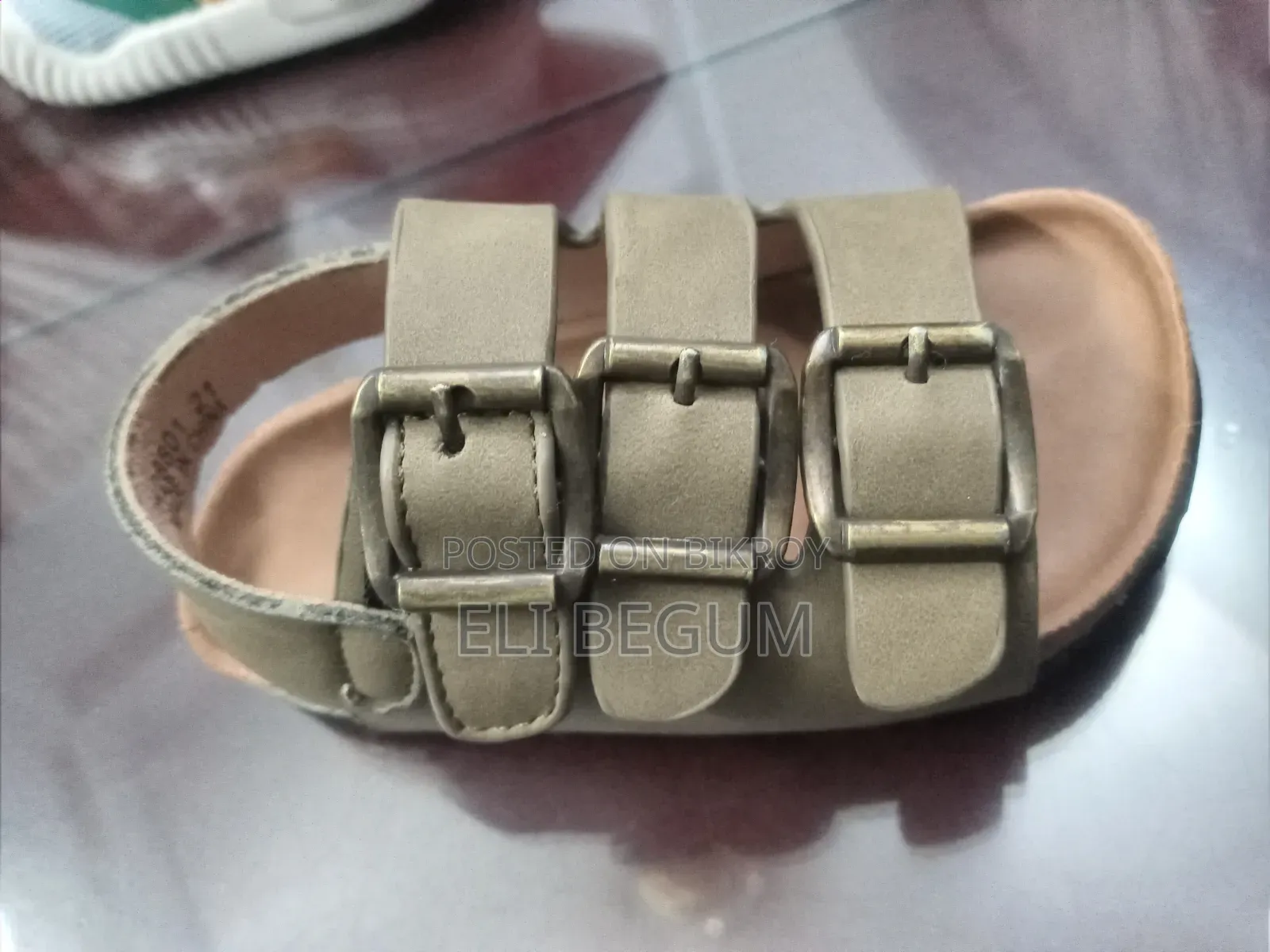 Baby Sandal Olive Green Strap With Metal Buckles EU Size 21