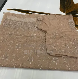 Womens Dusty Rose Velvet Saree Floral Buti Texture With Blouse Piece