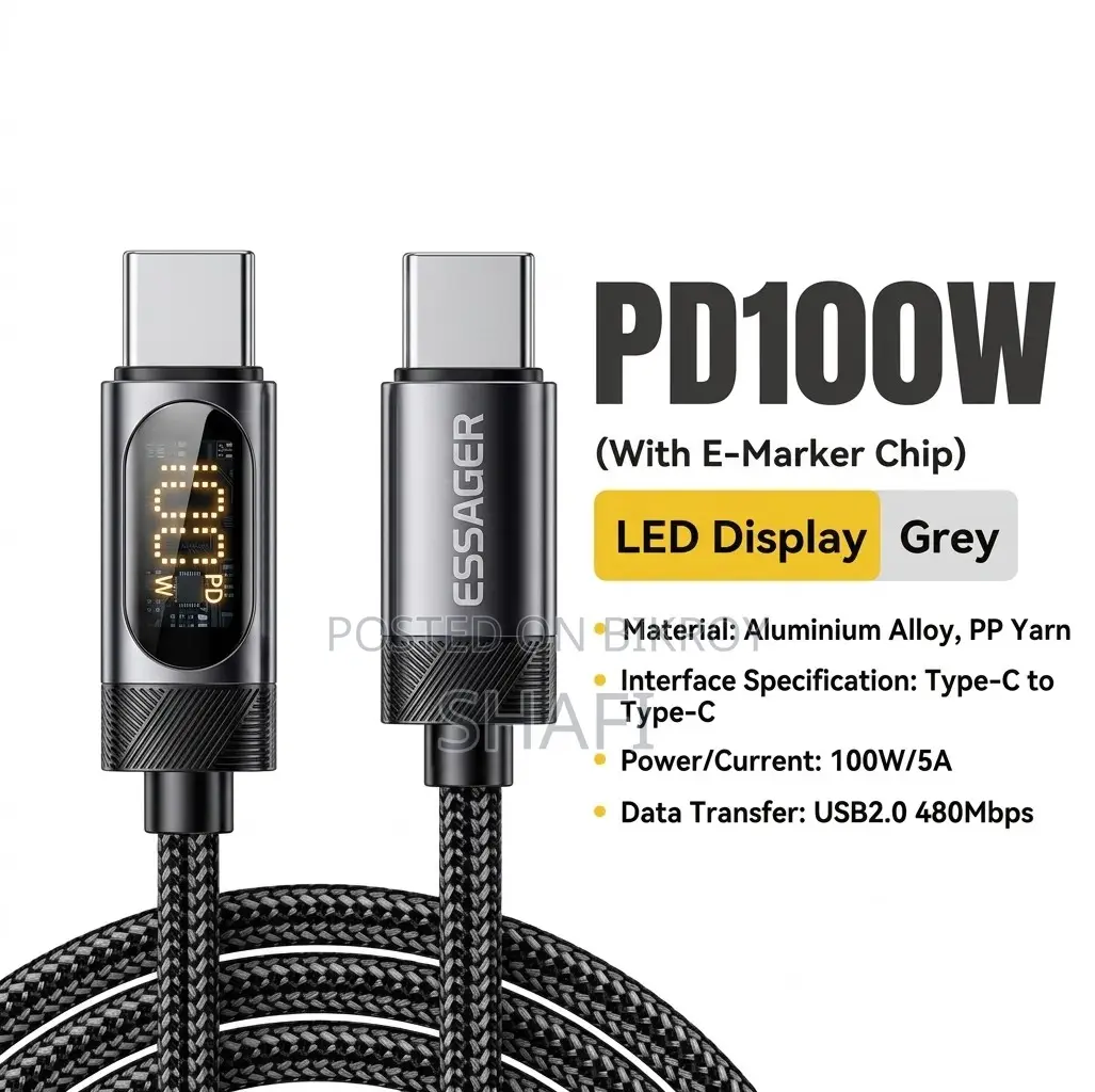 100 Watt Type C Digital Display Cable