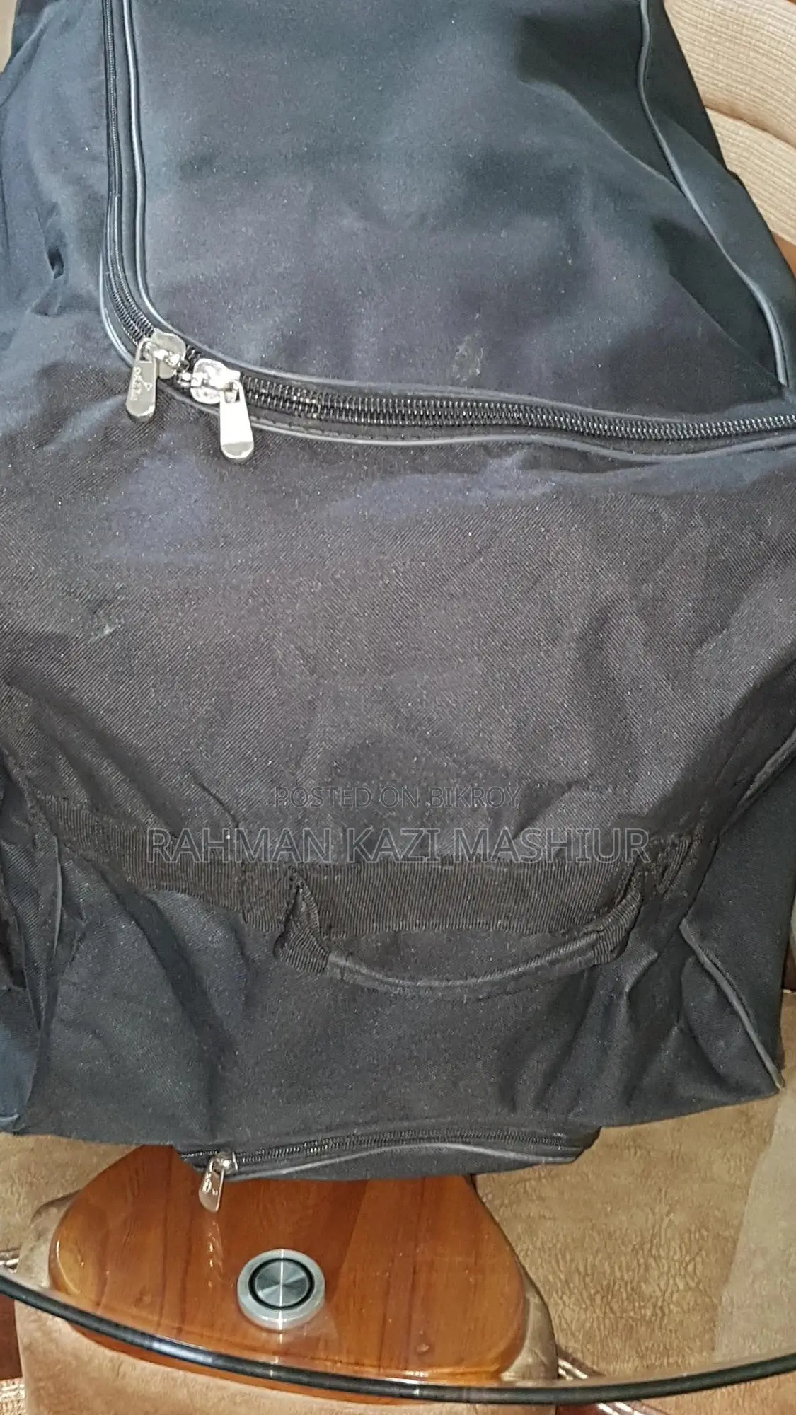 Black Big Bag With 4 Wheels