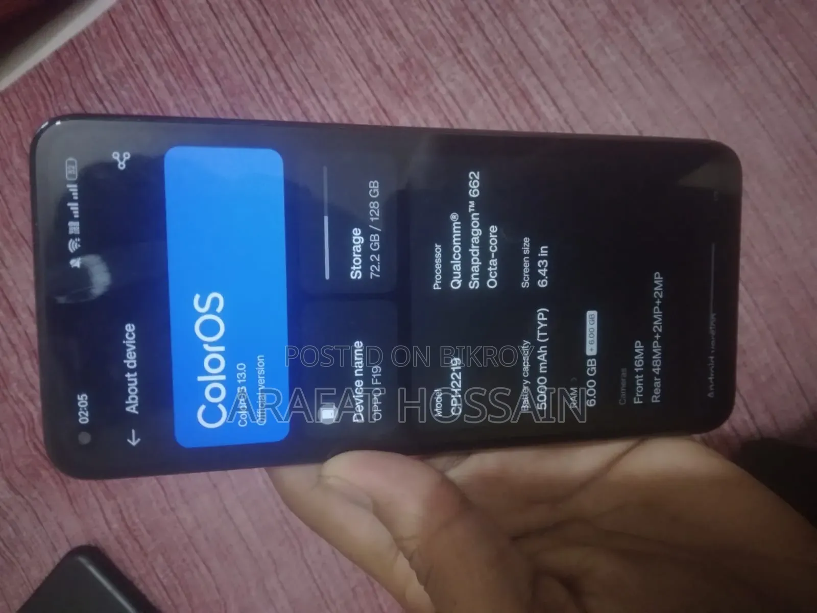 Oppo F19S 128 GB Gray