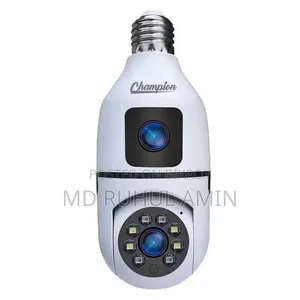 Champion Brand PTZ Dual-Lens Light Bulb Security Camera With 1080p HD