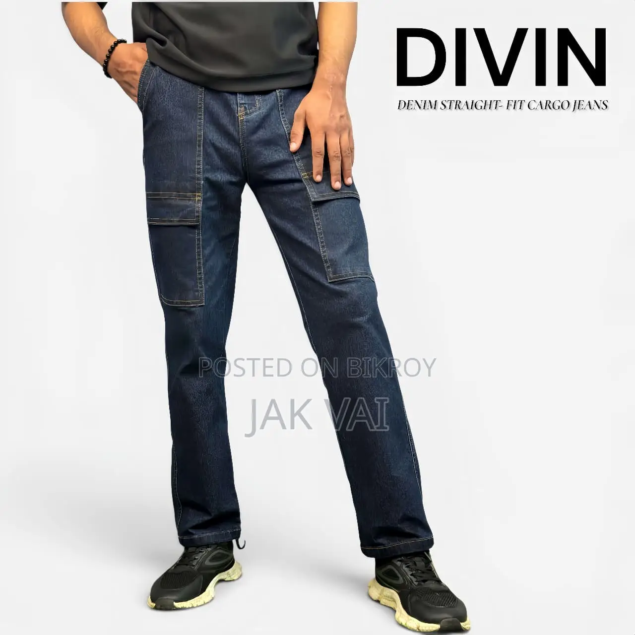 Denim Straight Fit Pant/ Cargo Pant