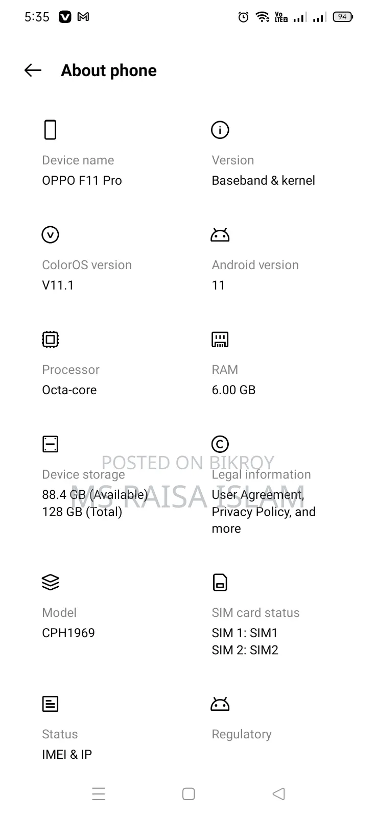 Oppo F11 Pro 128 GB Green