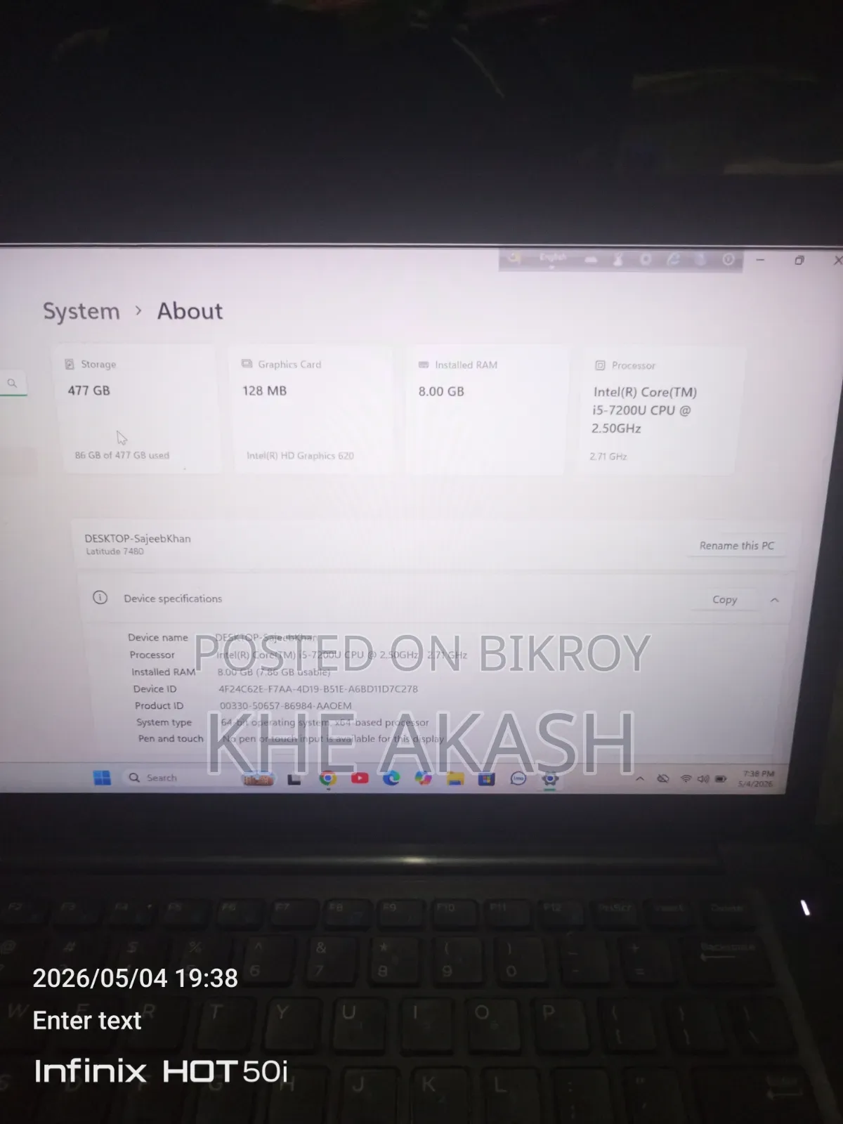 Laptop Dell 14 Premium 8GB Intel Core I5 SSD 500GB