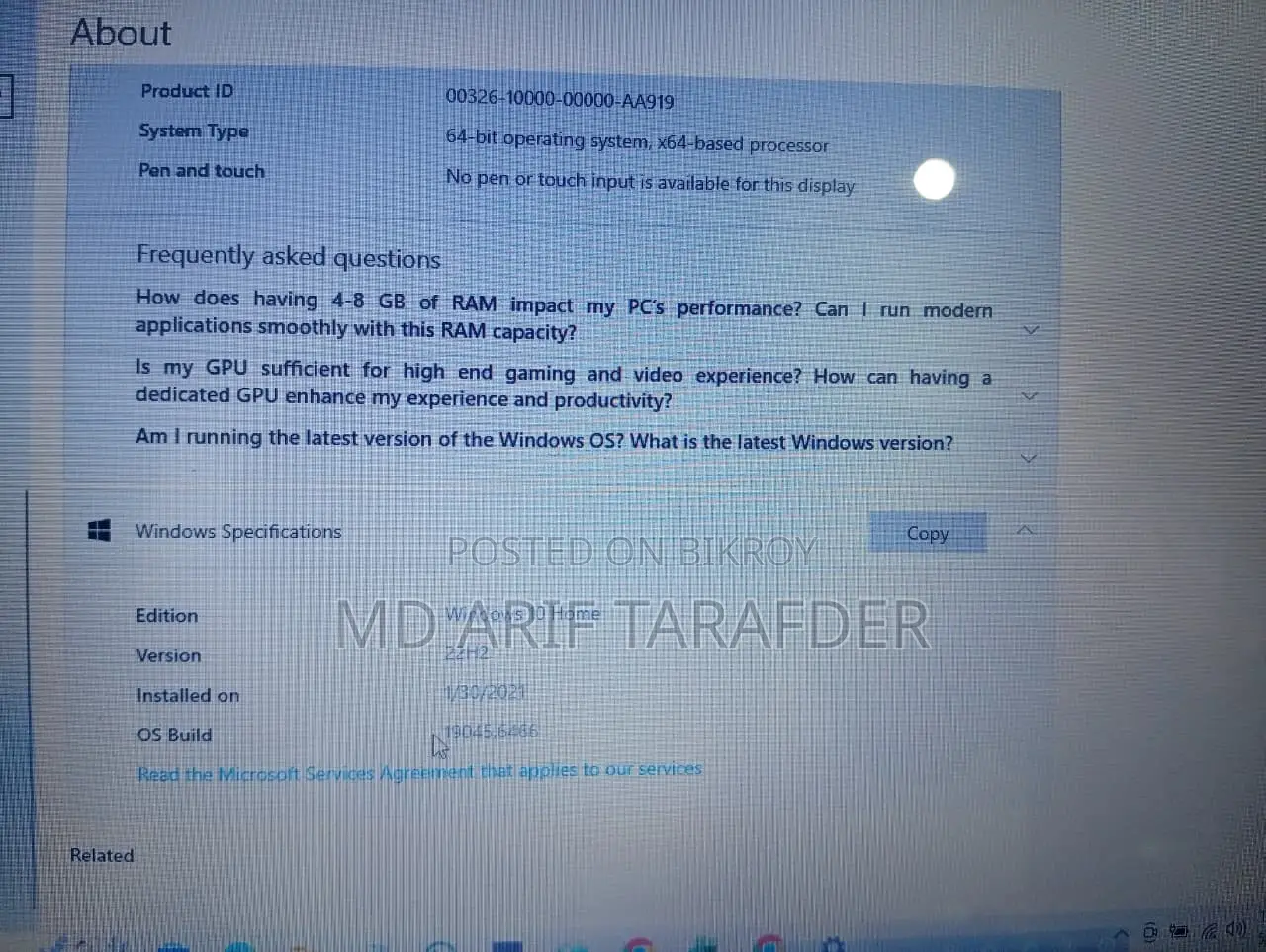Laptop HP 15 4GB Intel Core I3 SSD 128GB