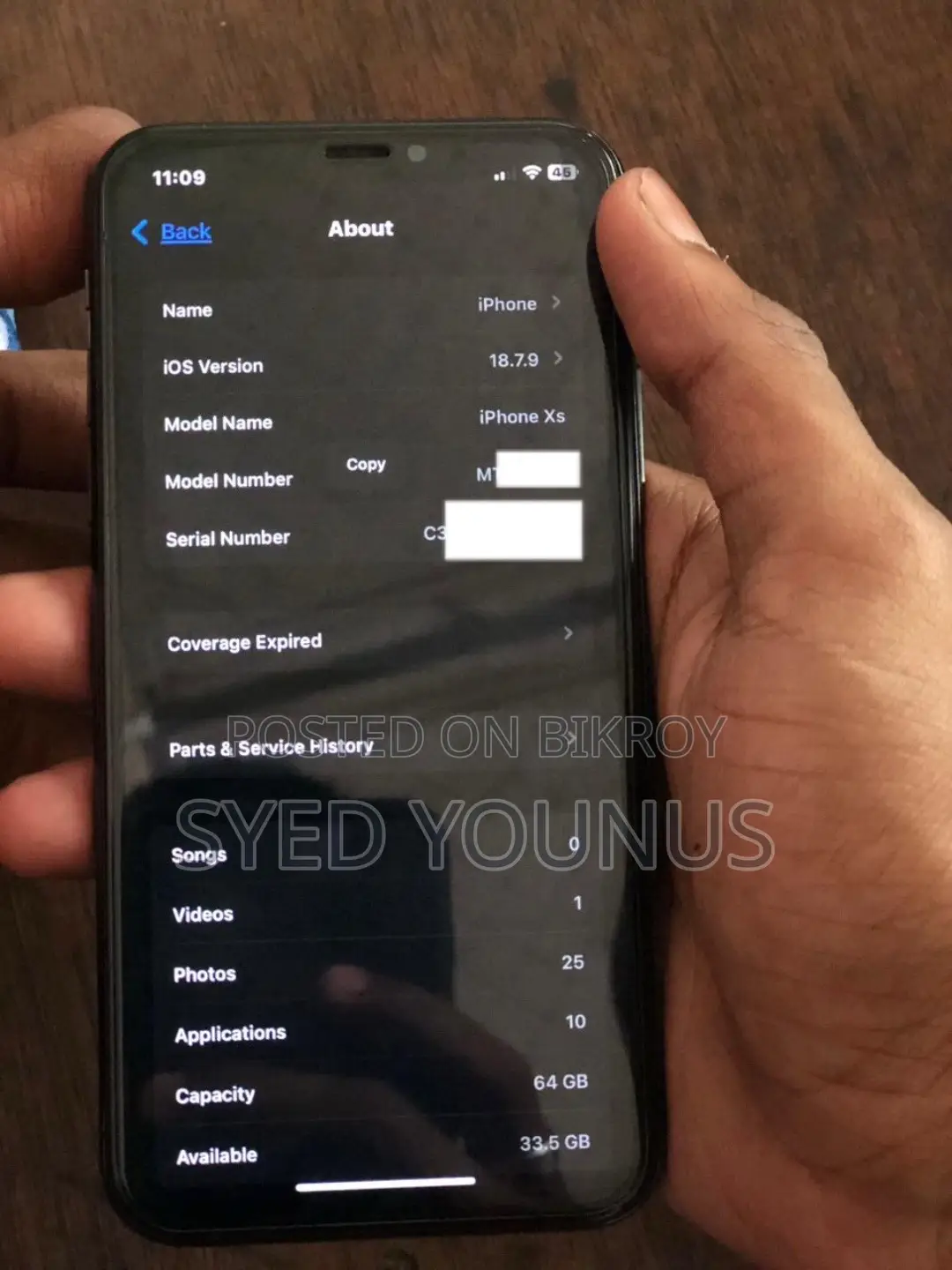 Apple iPhone XS 64 GB Black