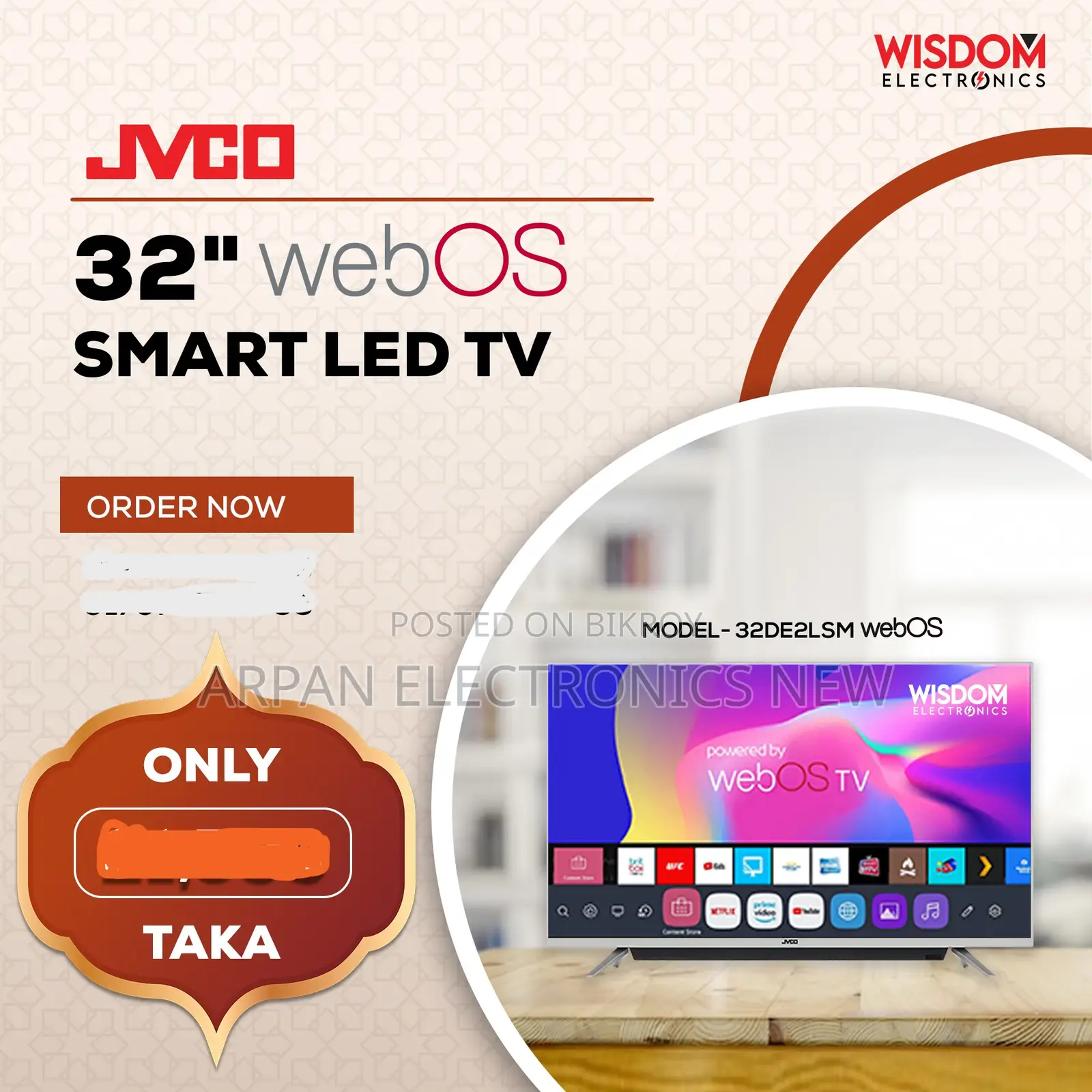 32′′Jvco – Smart – Led Tv (32df1cs-Ultra)-Black- Voice