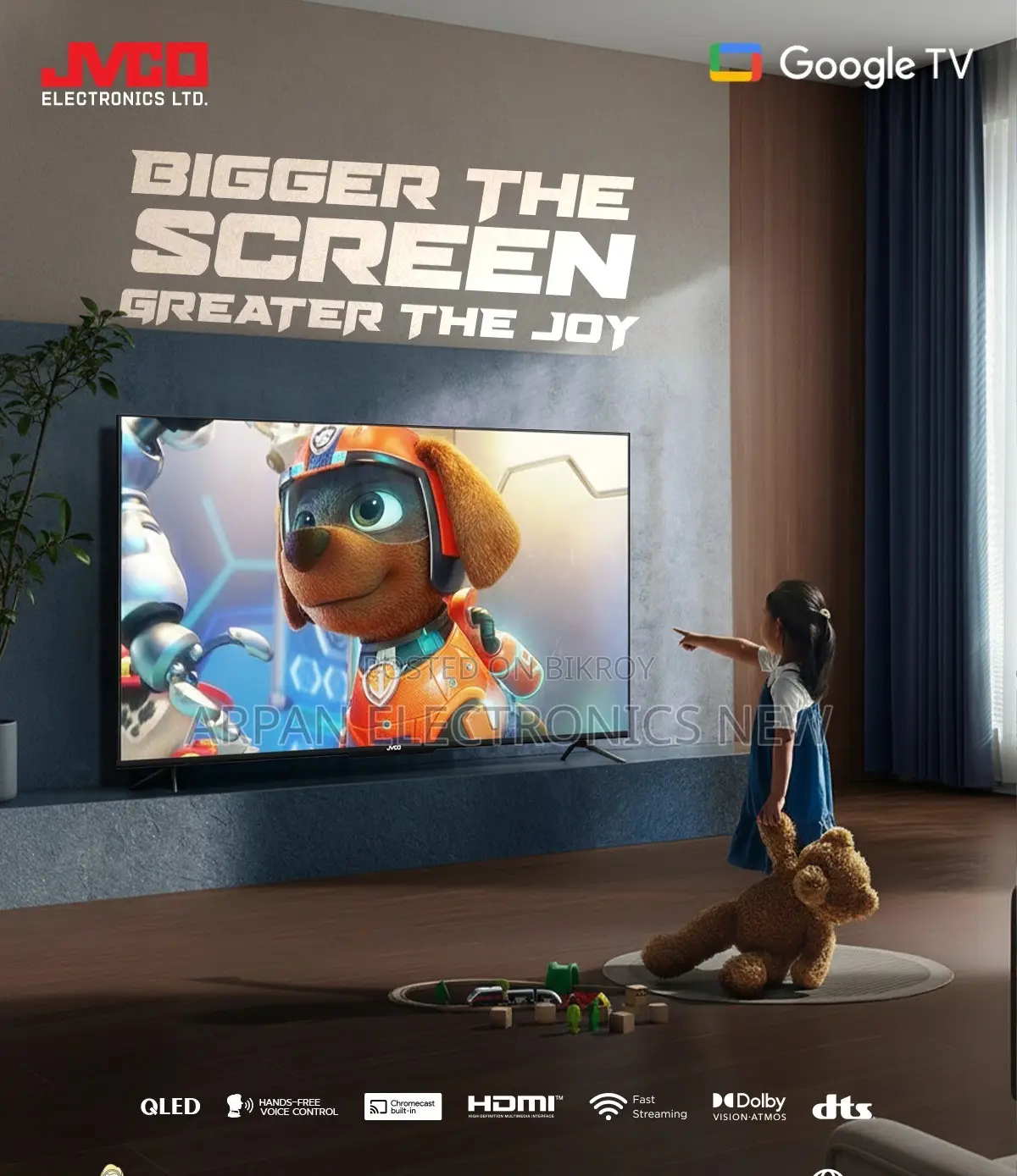 Jvco 32'' Android or Smart Voice Control TV