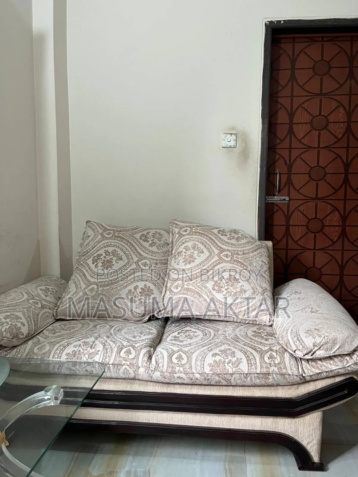 Five-Seater Sofa Set
And Center Glass Coffee Table