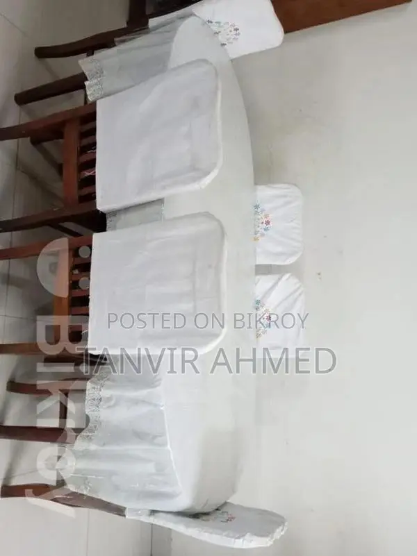 ৬ চেয়ার এবং সেগুন কাঠের ডাইনিং টেবিল