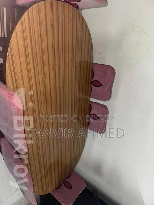 ৬ চেয়ার এবং সেগুন কাঠের ডাইনিং টেবিল