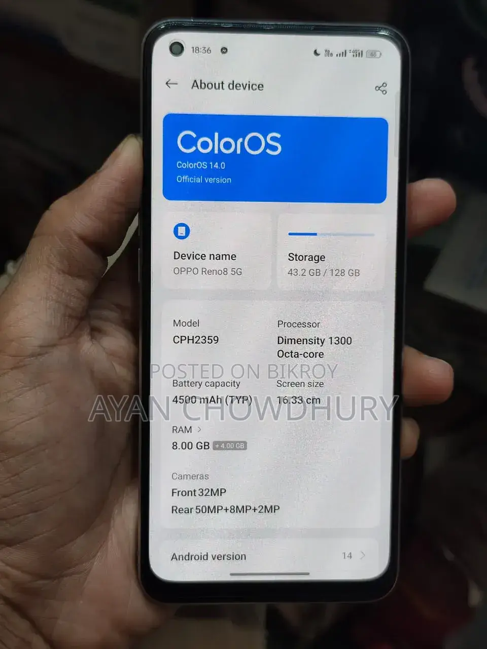 Oppo Reno8 5G 128 GB Pink