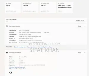 Desktop Computer 8GB AMD Ryzen 7 SSD 256GB