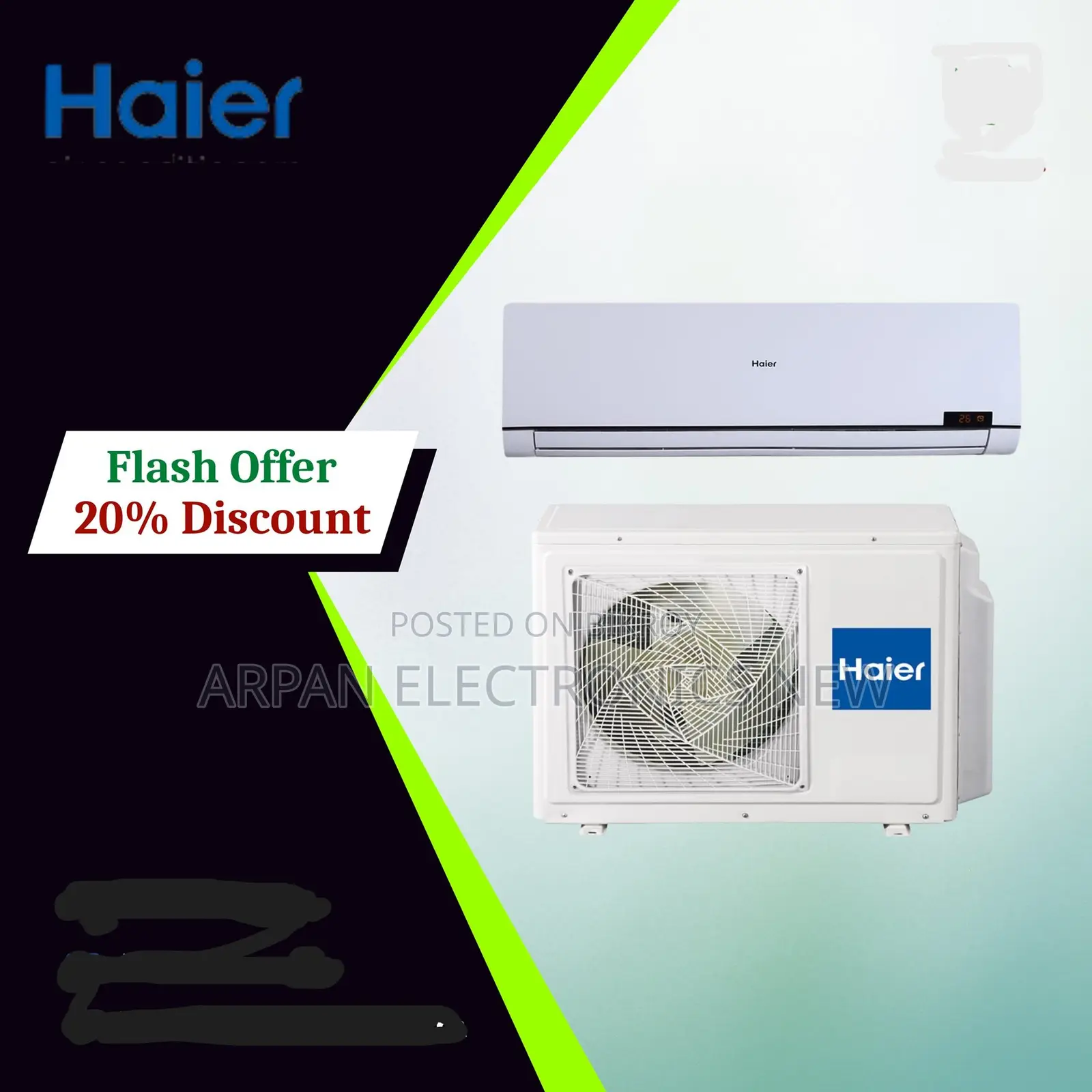 Haier Ac Powerful 1.5 Ton Cooling – Ideal for Medium to Large Rooms.