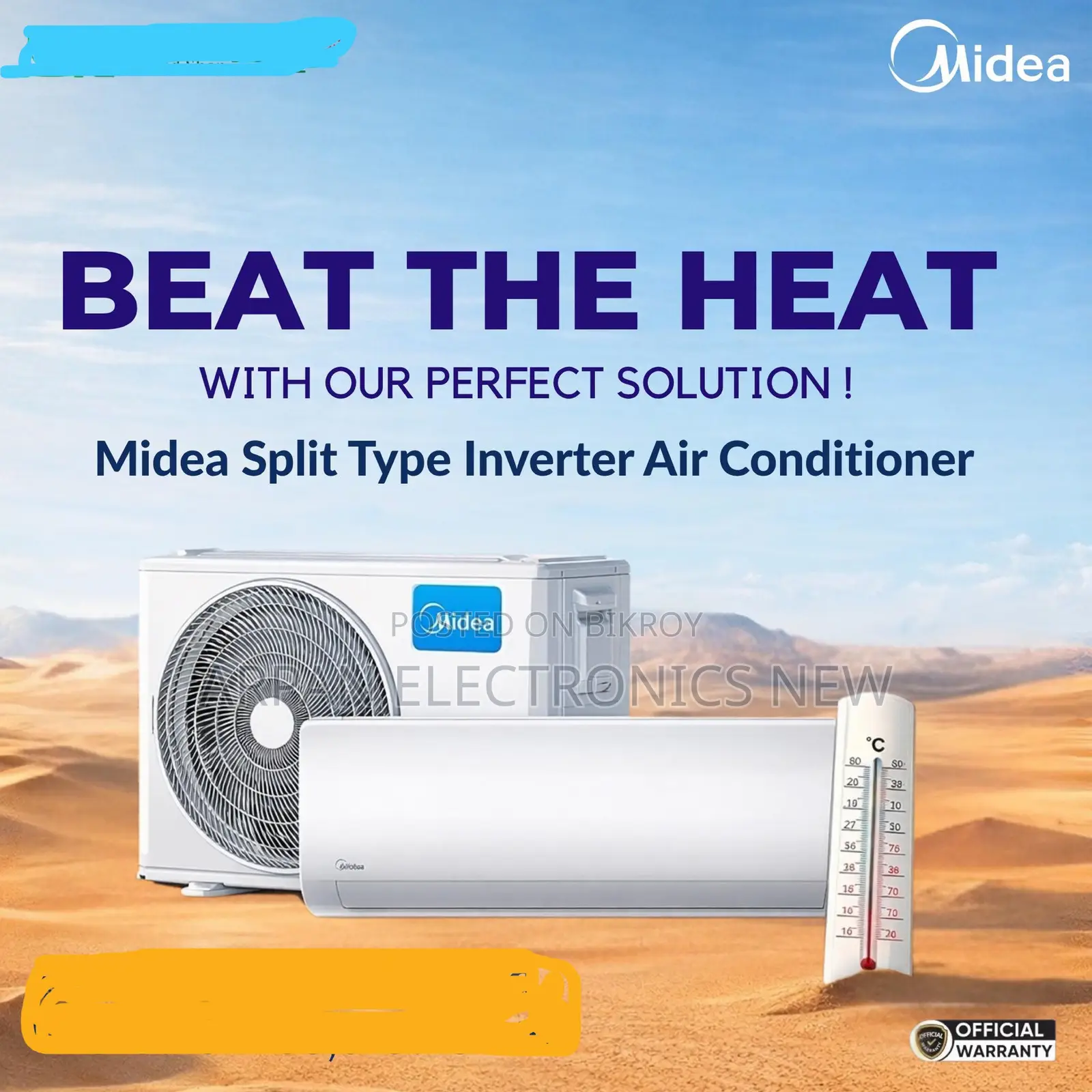 Midea Cooling Capacity: 1.5 Ton With Smart Inverter Technology