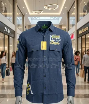 ''Nyc Style'' Premium Navy Blue Full Sleeve Shirt for Men (Brand New)