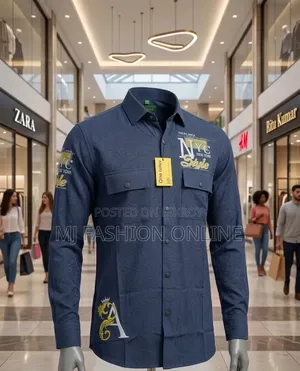 'Nyc Style' Premium Navy Blue Full Sleeve Shirt for Men (Brand New)