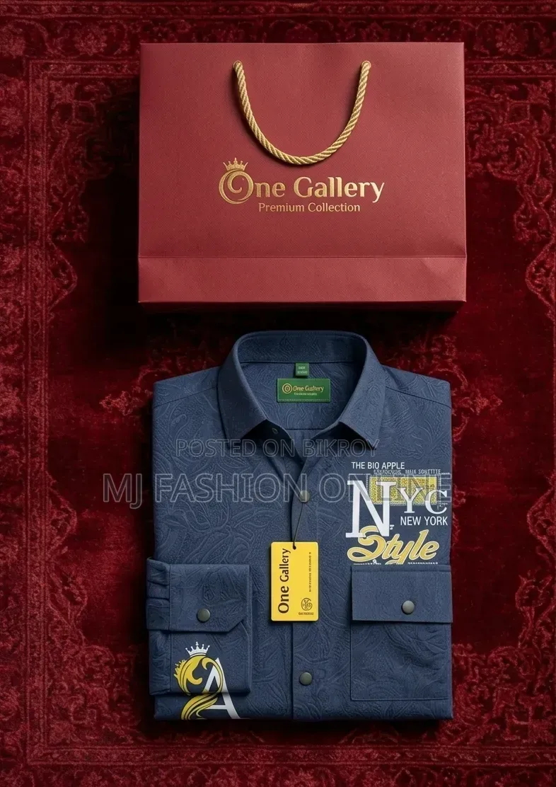 'Nyc Style' Premium Navy Blue Full Sleeve Shirt for Men (Brand New)